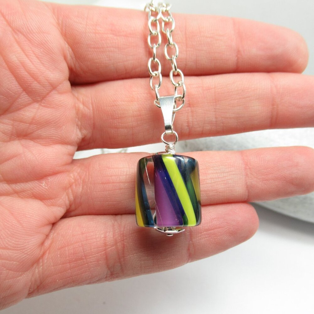 Cane glass pendant